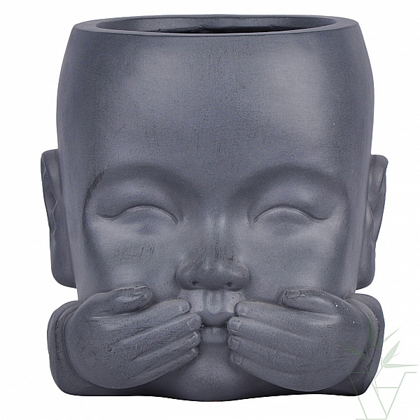 Настольное кашпо IDEALIST дизайн-коллекция Голова Малыша-монаха, Ш23 Д23,5 В24 см