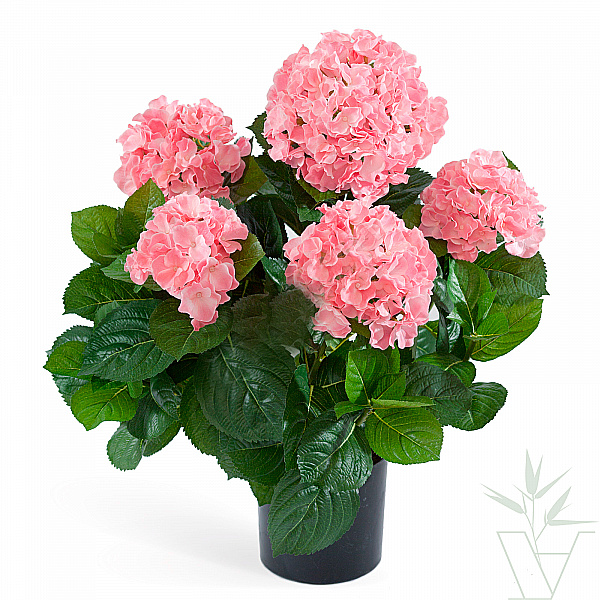 Искусственное растение Гортензия куст розовая, высота - 55 см