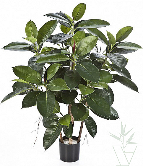 Искусственное растение Фикус Эластика, высота - 90 см